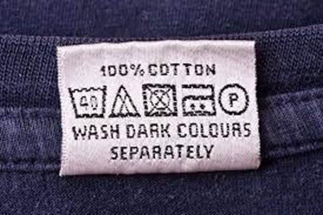 Clothing label with instructions