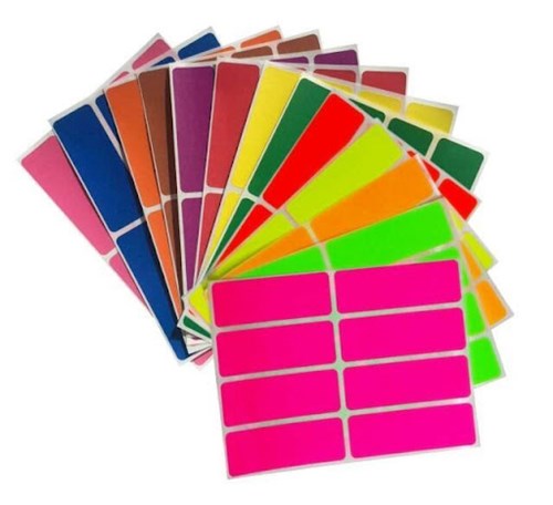 Color stickers in rectangular shape