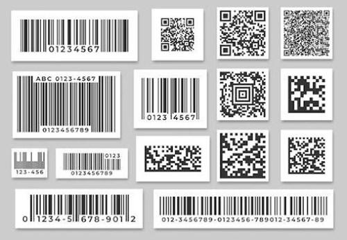 Different sizes of barcode stickers
