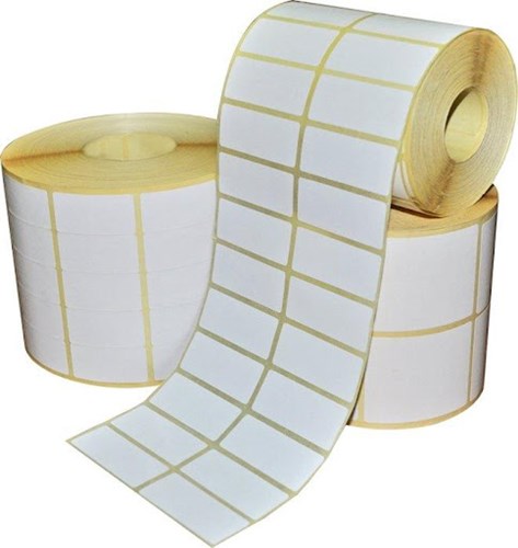 Blank label rolls in rectangular shape
