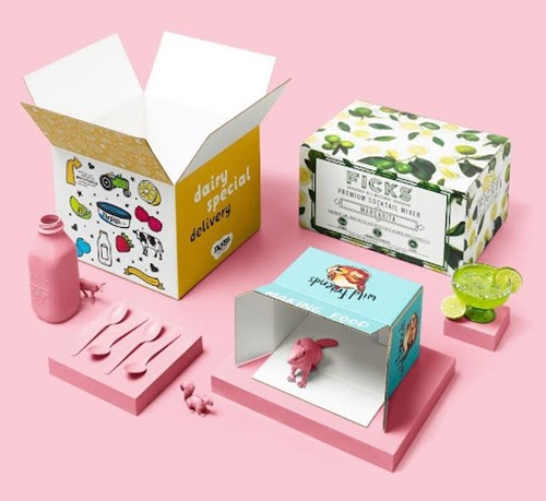 Pink carton packaging