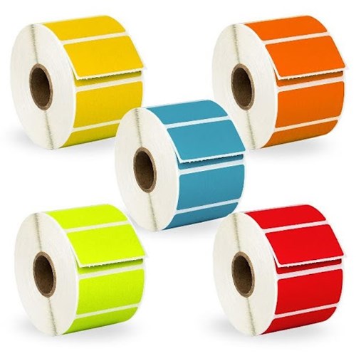 Blank label rolls in different colors