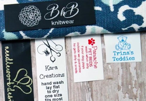 fabric labels in different shapes