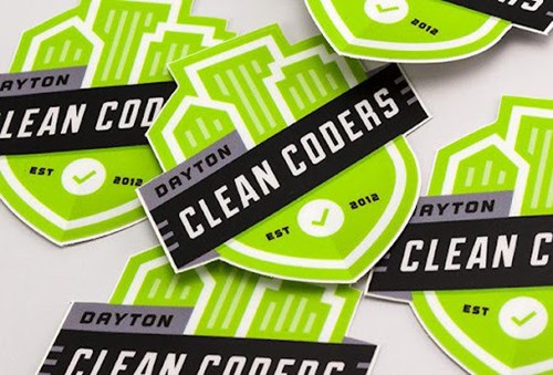 Die cut stickers in color green