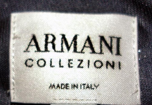 Armani brand label