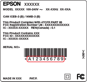 An example of a serial number