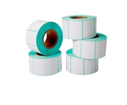 Blank label rolls in blue color