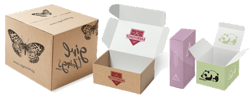 Boxes in different colors and sizes